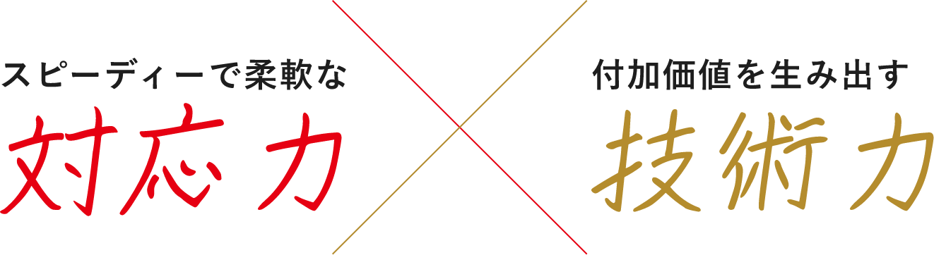 スピーディーで柔軟な対応力付加価値を生み出す技術力